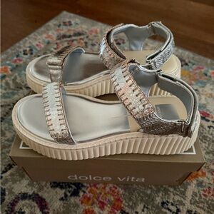 Dolce Vita Metallic Silver Platform Sandals